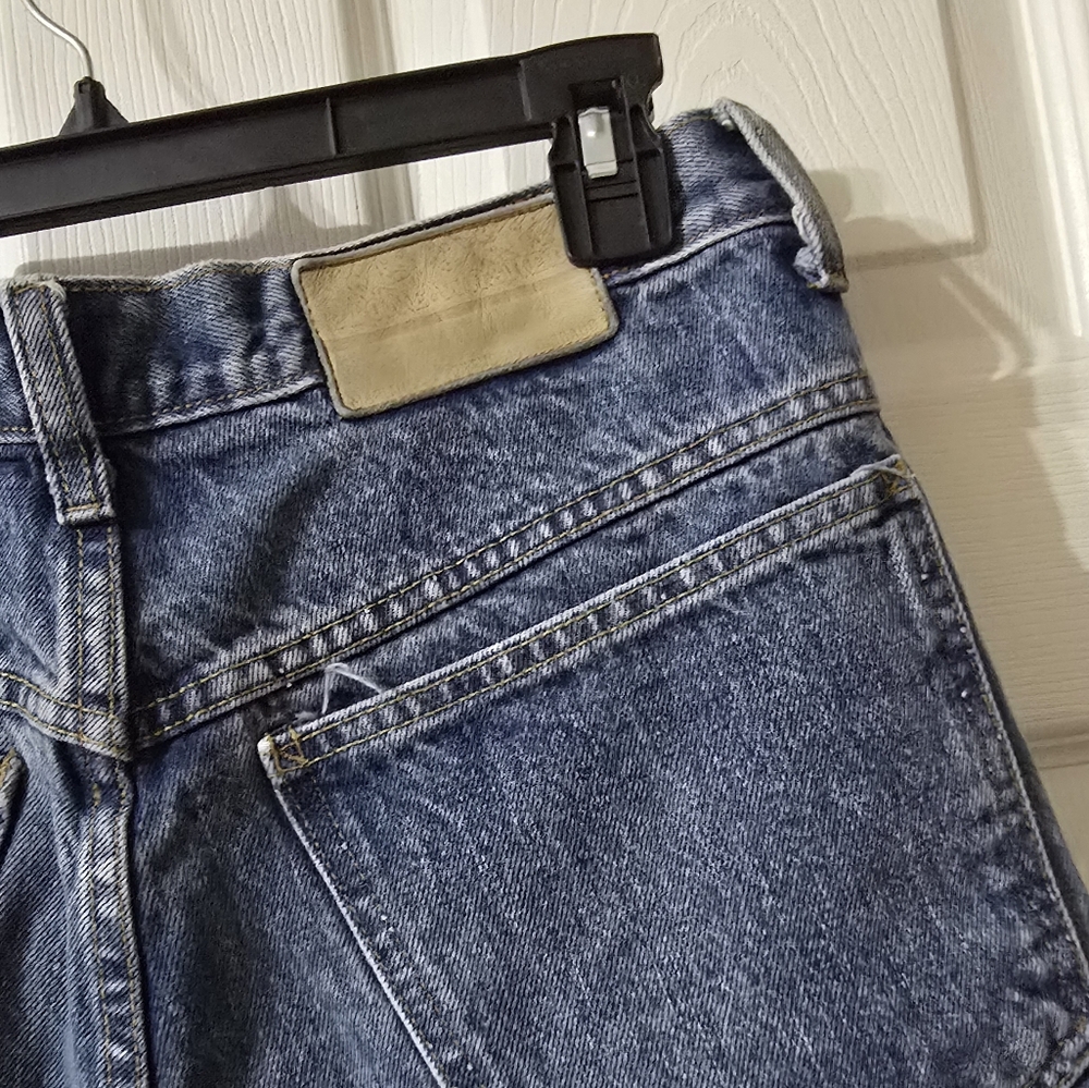 Vintage 90s Marithe Francois Girbaud Femme Stonewash Denim Long Cut-Off Shorts. - Picture 8 of 13